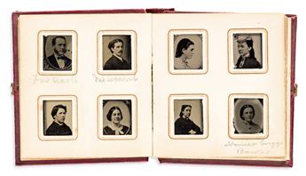 (WOMENS HISTORY.) Tintype album kept by early Vassar student Harriet Griggs.